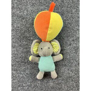Playtex Baby Elephant Plush Hot Air Balloon Stuffed Toy Teal Polka Dot 12”